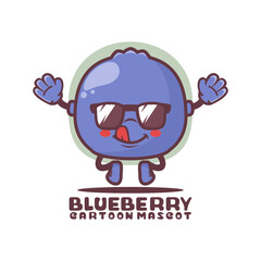 blueberry cartoon mascot. fruit vector illustration