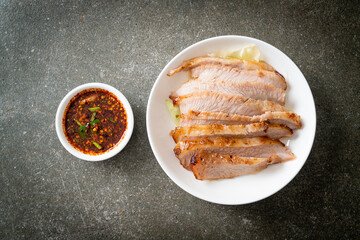 Thai Grilled Pork Neck with Spicy Dipping Sauce