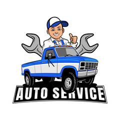 pick up truck logo design vector © THE LASTMINI