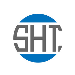 SHT letter logo design on white background. SHT creative initials circle logo concept. SHT letter design.