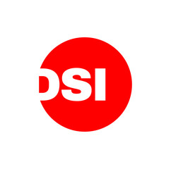 DSI letters on red round icon. DSI brand icon.