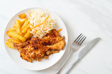 grilled spicy barbecue chicken steak