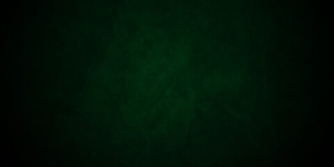 Dark green and black grunge textured concrete backdrop background. Panorama dark green and black slate background or texture. Vector green concrete texture. Stone wall background.