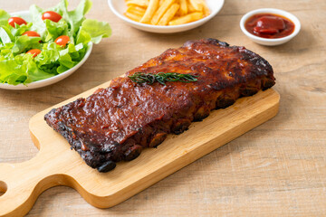 grilled and barbecue ribs pork