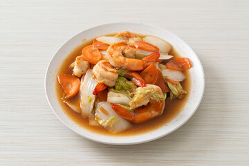 stir-fried Chinese cabbage with shrimps