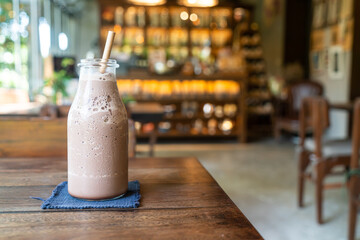 iced chocolate milkshake frappe or blend