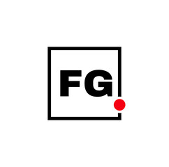 FG brand service name icon. FG initial letters icon.
