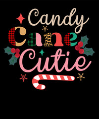 Obraz premium Candy Cane Cutie Retro Christmas Shirt Gift For Her Christmas T shirt Design
