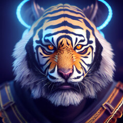 Tiger head. 3D artwork
