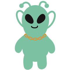 cute alien childish hand drawn vector element