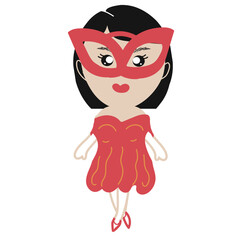 cute girl childish hand drawn vector element