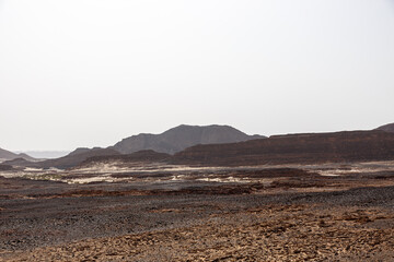 Fototapeta na wymiar Hill and empty sky in Sinai desert