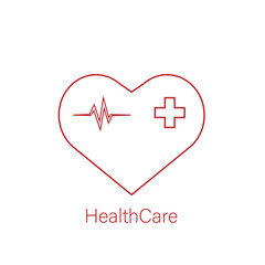 health care logo, heart symbol with health icon set of medical symbols Medical pharmacy Icon Isolated on White Background


