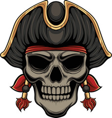 vector illustration of pirates skull