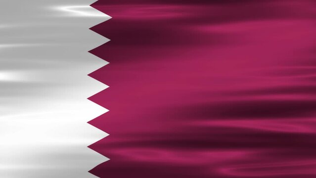 Qatar flag. Motion Loop video waving in wind. Qatar Doha Flag background. Qatar Flag Looping Closeup 4K and Full HD footage. Qatar middle east country flags footage video for film,news.