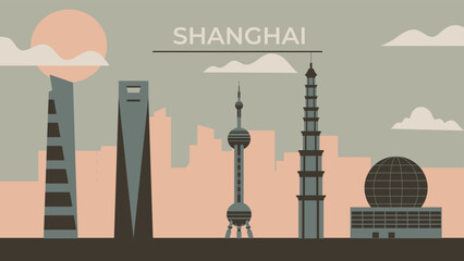 Shanghai city landscape for card