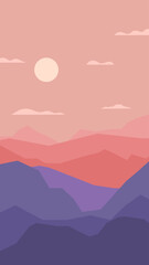 sunset in mountains