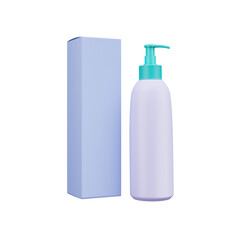 Cosmetic pump bottle icon 3d cutout