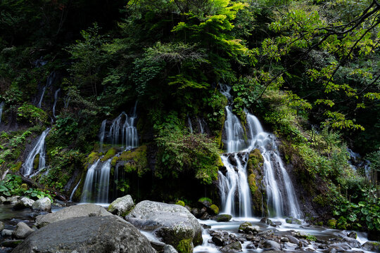 美しい滝　山梨県吐竜の滝