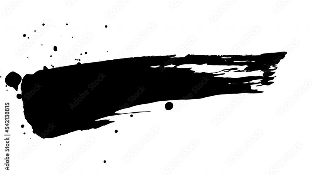 Poster black line brush strokes animation footage for video effect elements and overlay. black ink stroke f