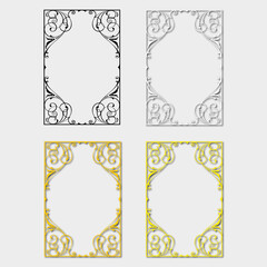 set of multi-colored frames, in the style of an ornament