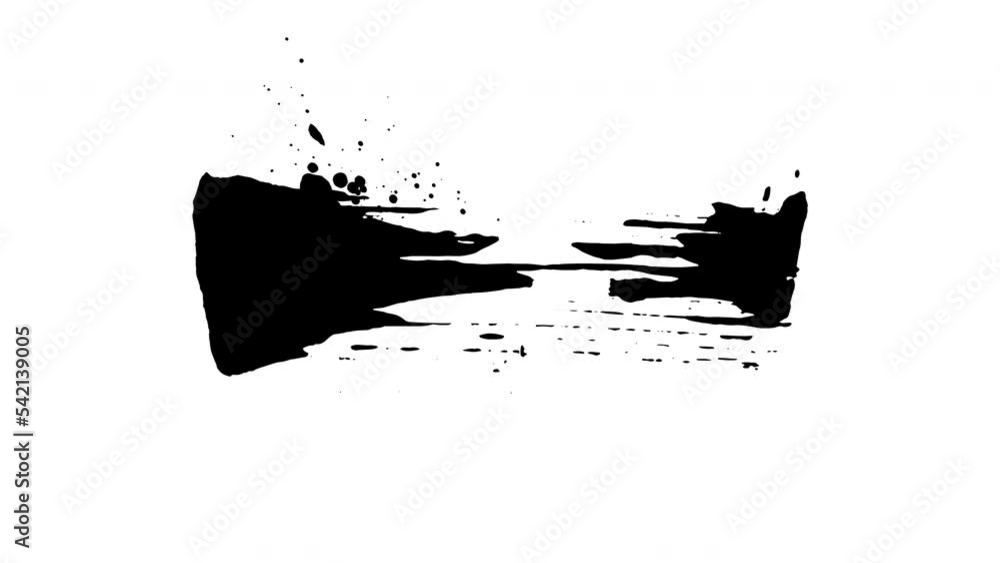 Poster black line brush strokes animation footage for video effect elements and overlay. black ink stroke f