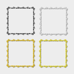 set of multi-colored frames, in the style of an ornament
