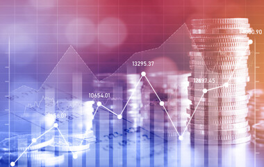 Finance and money technology background concept of business prosperity and asset management ....