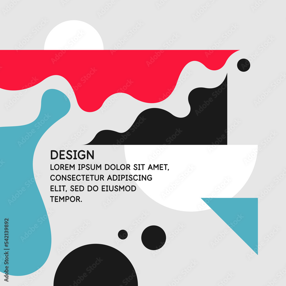 Poster a composition with geometric and amorphous shapes. abstract background for design. trendy stylish gr