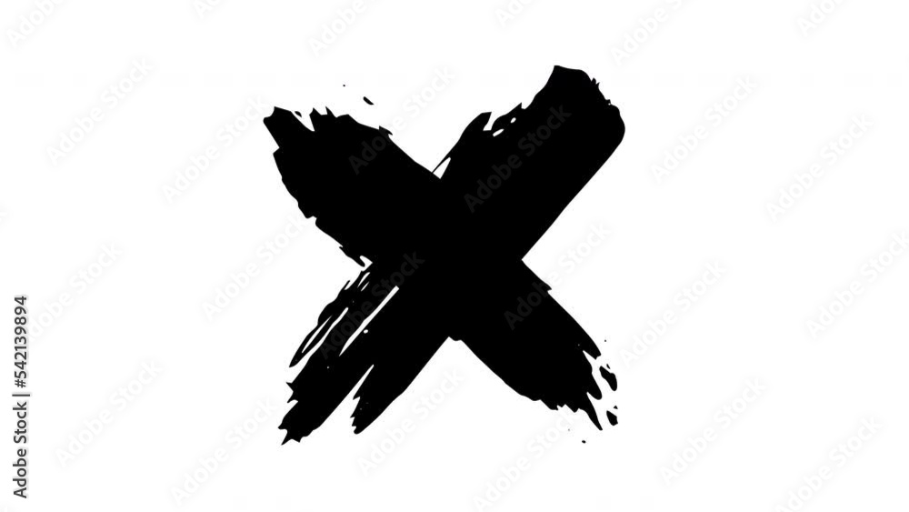 Poster black cross line brush strokes animation footage for video effect elements and overlay. black ink st