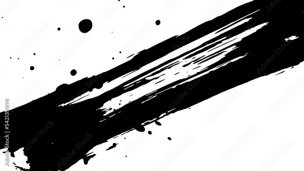 Poster black line brush strokes animation footage for video effect elements and overlay. black ink stroke f