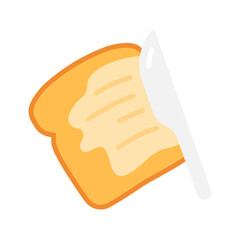 Bread with butter. French-toast icon. Butter sandwich.