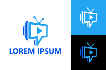 Television chat logo template design vector