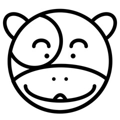 cow face cartoon icon
