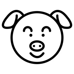 pig face cartoon icon