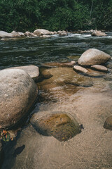 River flowing at Sungai Kampar, Gopeng, Perak.