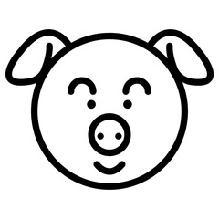 pig face cartoon icon