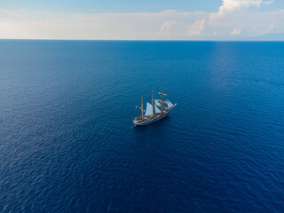 Boat over the sea of Tropea
