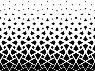 Geometric pattern of black figures on a white background.Arabic ornament.Option with a AVERAGE fade out.31 figurs in height.SCALE method