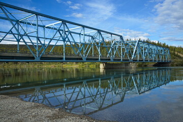 Road bridge on Alaska Highway over Yukon-Kuskokwim Delta,Yukon,Canada,North America
