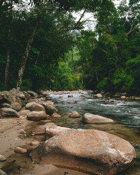 River flowing from upstream at Sungai Kampar, Gopeng, Perak.