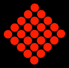 Red dots on black background. Red doted background.