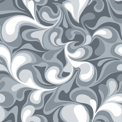 Seamless patetrn with abstract curly drop texture. Floral endless marble camo ornament. Vector background.