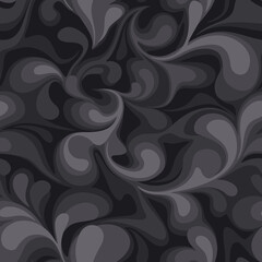 Seamless patetrn with abstract curly drop texture. Floral endless marble camo ornament. Vector background.