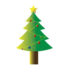 Christmas decorations, holiday gifts, trees,  Colorful vector illustration in flat cartoon style.