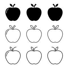 Set of Apple icon, healthy raw symbol, foot sweet fruit, vector illustration design, eco diet
