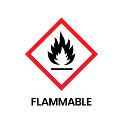Vector Flammable , hazard warning sign flammable icon isolated on white background.