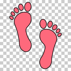 Foot print human sign, track walking design icon, outline vector illustration