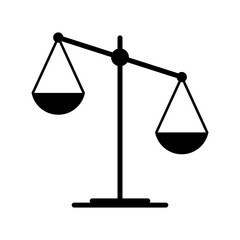 Scale equal icon, lawyer crime web sign, protection balance isolated vector illustration