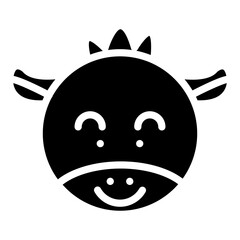 cow  face cartoon icon